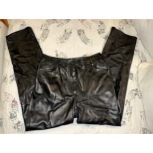 VINTAGE 90's EMANUEL UNGARO LIBERTE BLACK LEATHER PANTS 6